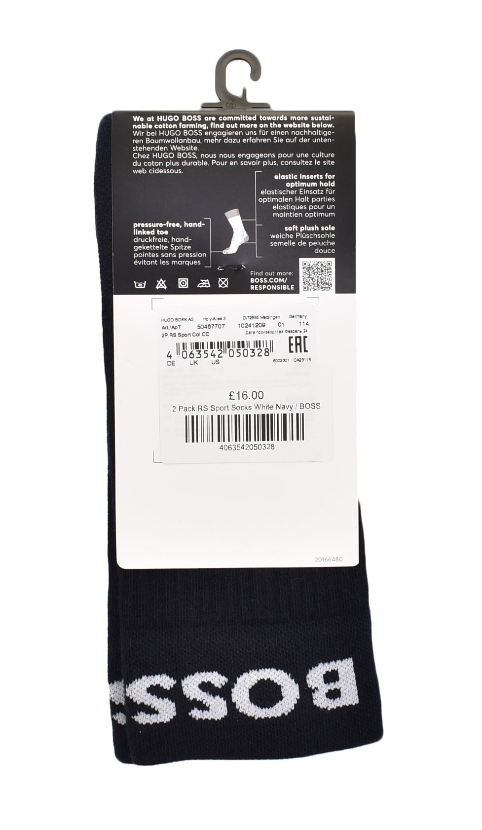 2 Pack RS Sport Socks White Navy