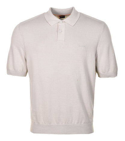 Asac Knitted Short Sleeve Polo Light Beige