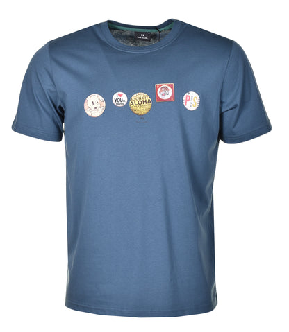 Regular Fit Badges T Shirt Indigo