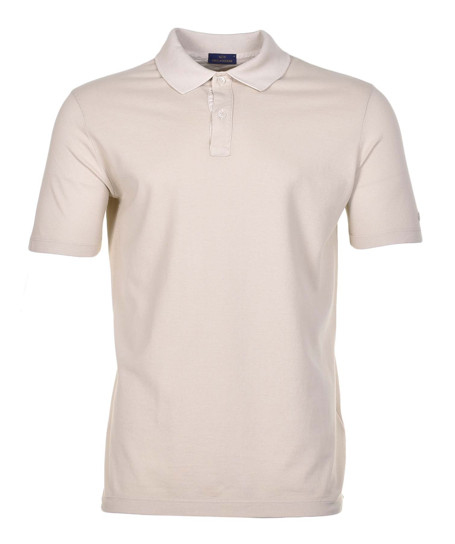 Short Sleeve Tonal Moon Logo Polo Shirt Beige