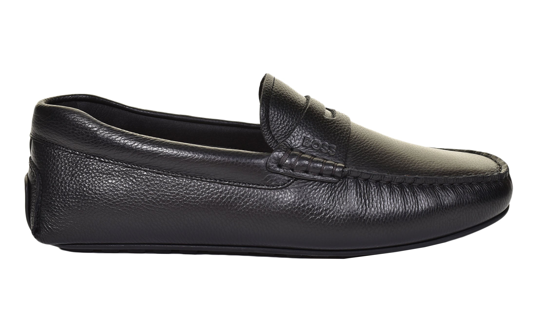 Noel Moccasin Leather Driver Shoe Black