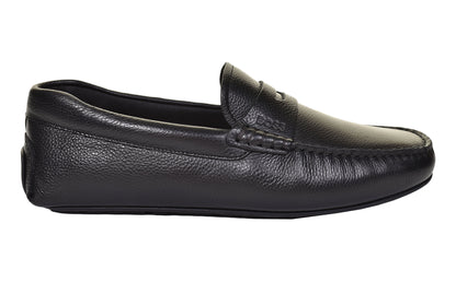 Noel Moccasin Leather Driver Shoe Black