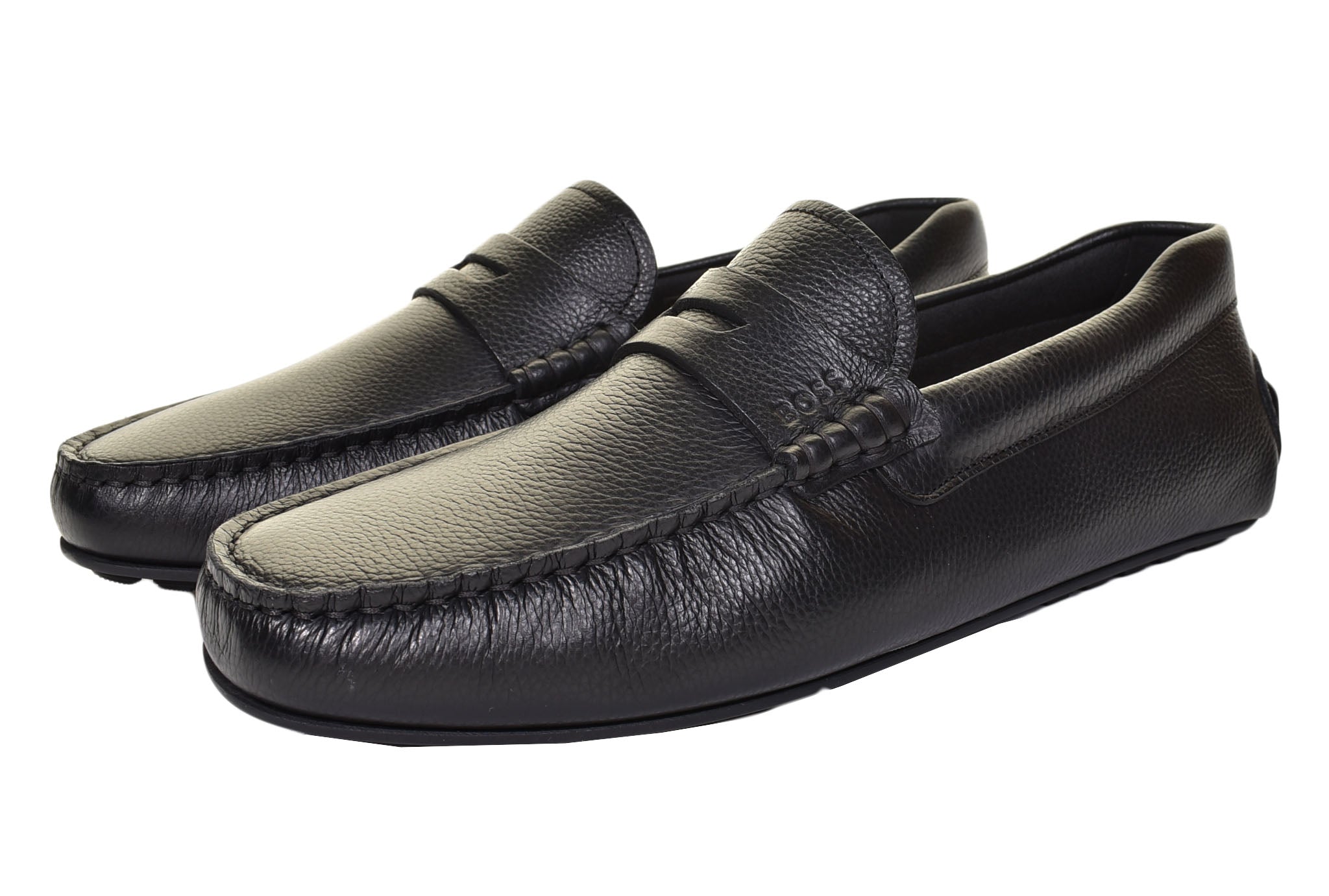 Noel Moccasin Leather Driver Shoe Black