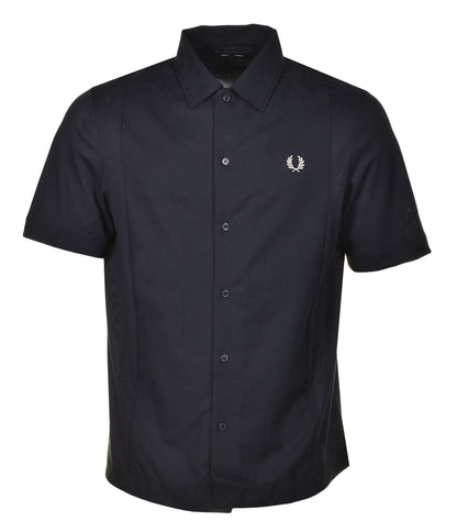 Short Sleeve Mesh Panel Polo Shirt Black