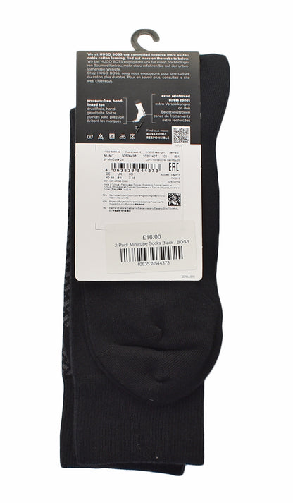 2 Pack Minicube Socks Black