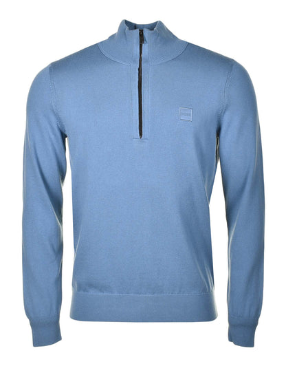 Kanobix Knitted Quarter Zip Open Blue