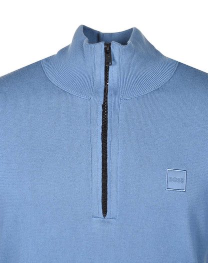 Kanobix Knitted Quarter Zip Open Blue