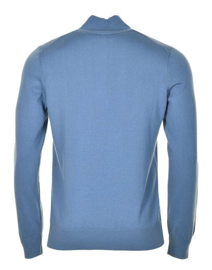 Kanobix Knitted Quarter Zip Open Blue