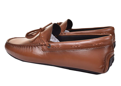 Noel Moccasin Leather Driver Shoe Medium Brown