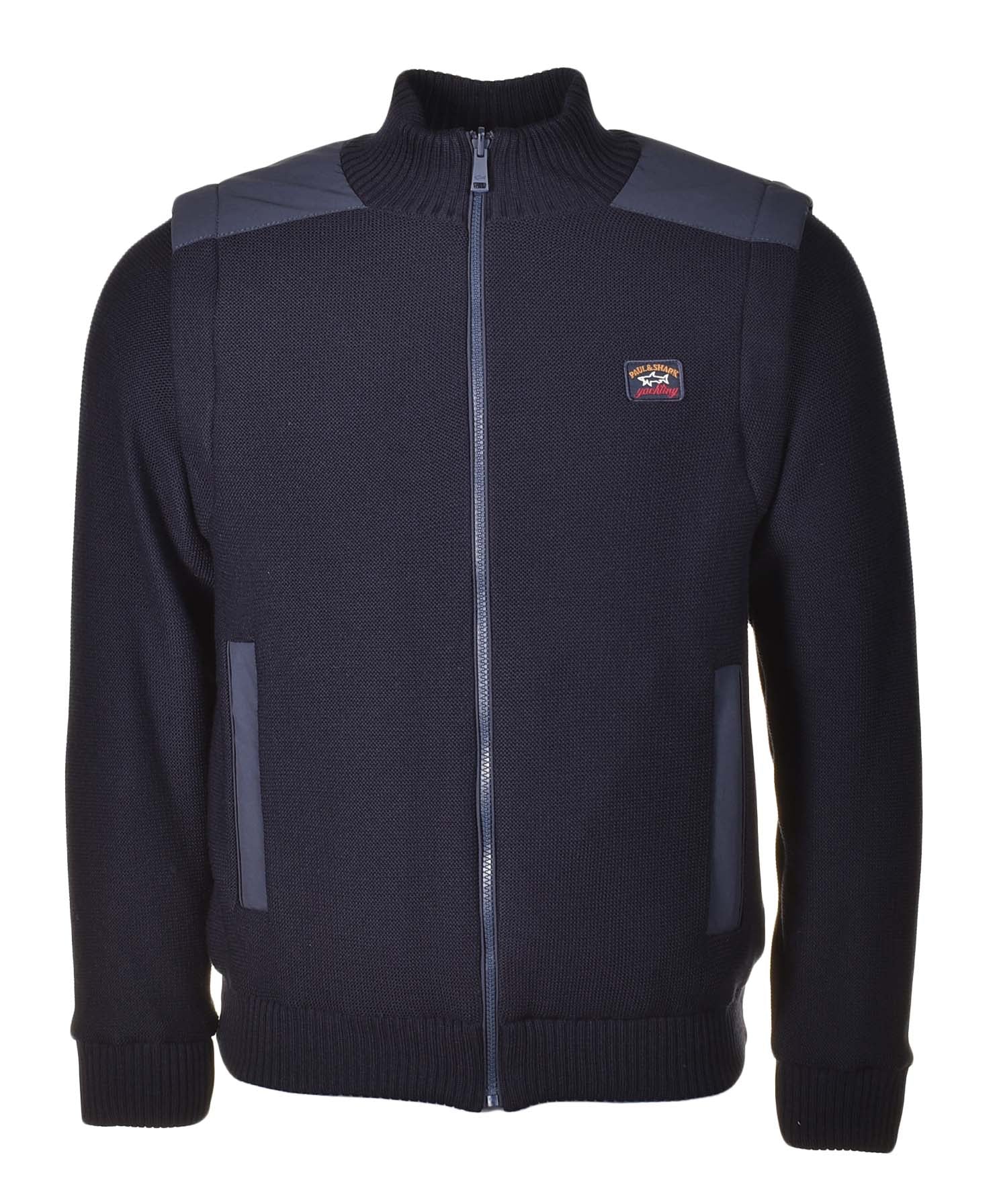 Reversable Knitted Full Zip Cardigan Navy