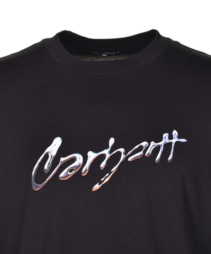 Short Sleeve Drip Script T Shirt Black