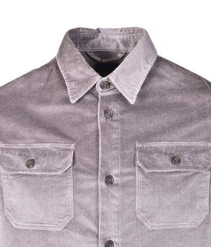 Long Sleeve Corduroy Overshirt Grey