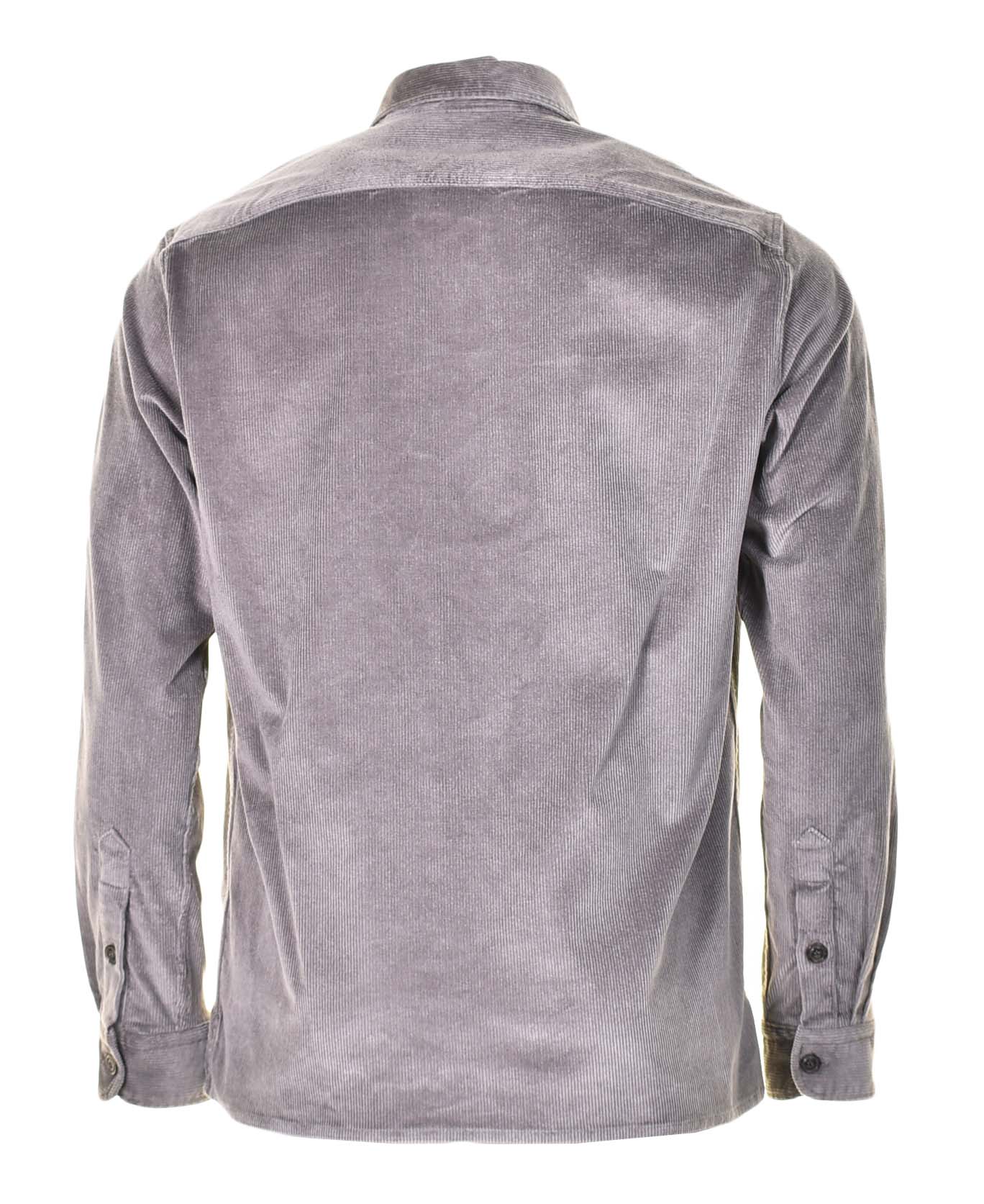 Long Sleeve Corduroy Overshirt Grey