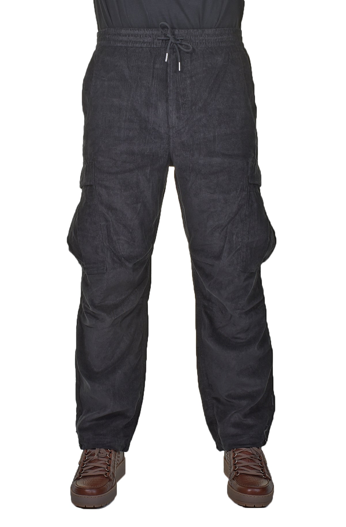 Hemp Utility Cargo Trackpants Corduroy Black