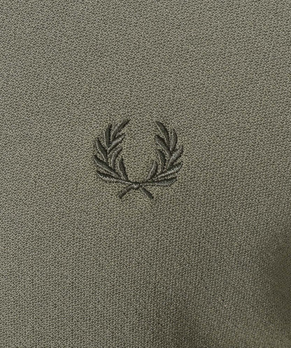 Crepe Pique Zip Neck Polo Shirt Laurel Wreath Green