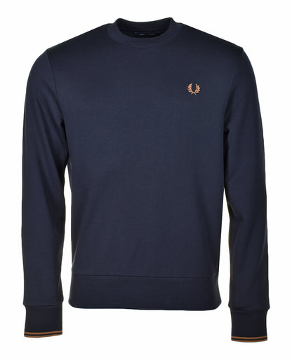 Crew Neck Sweatshirt Navy Dark Caramel