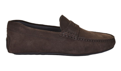 Noel Moccasin Suede Driver Shoe Dark Brown