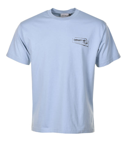 Short Sleeve Stamp T Shirt Misty Sky