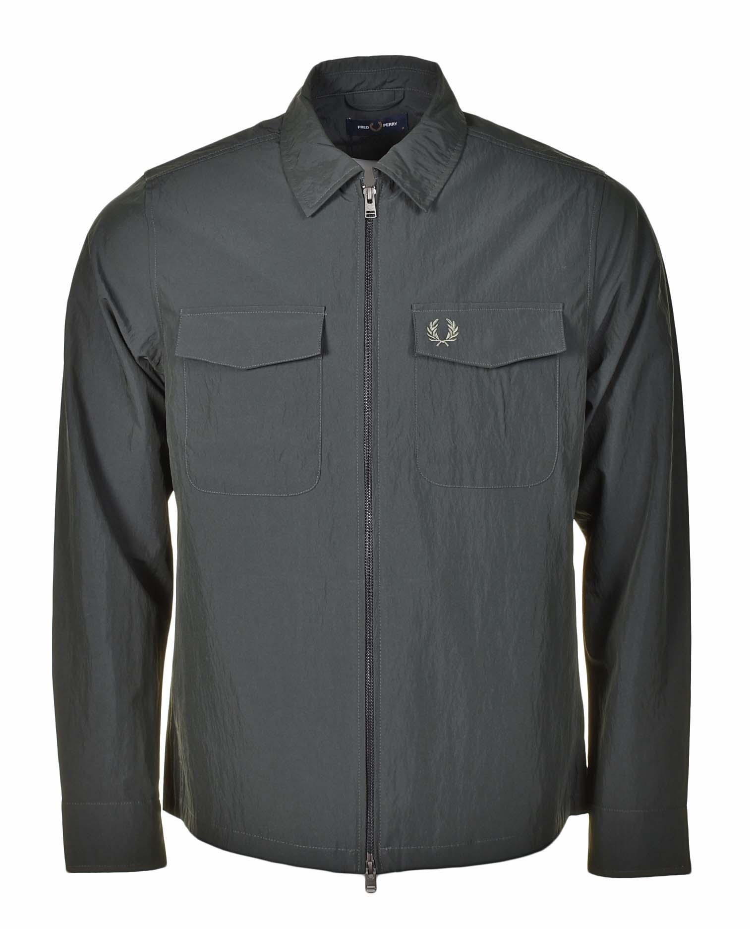 Zip Through Overshirt Night Green