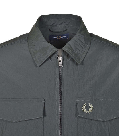 Zip Through Overshirt Night Green