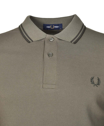 Long Sleeve Twin Tipped Polo Shirt Laurel Green Night Green