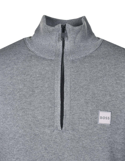 Kanobix Knitted Quarter Zip Light Pastel Grey