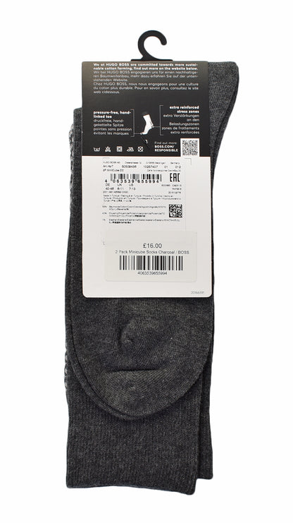 2 Pack Minicube Socks Charcoal