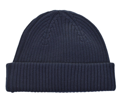 Ribbed Beanie Hat Dark Navy