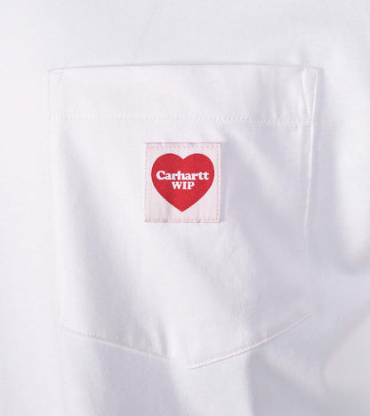 Short Sleeve Pocket Heart T Shirt White