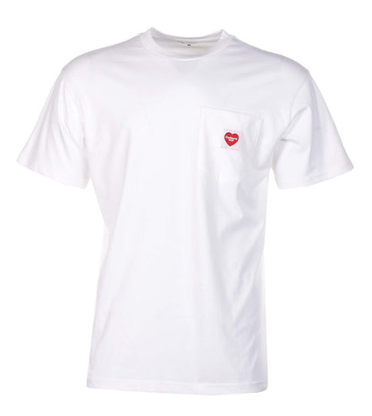 Short Sleeve Pocket Heart T Shirt White