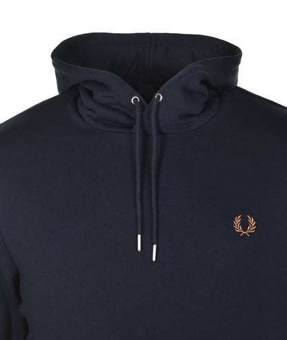 Tipped Hooded Sweatshirt Navy Dark Caramel