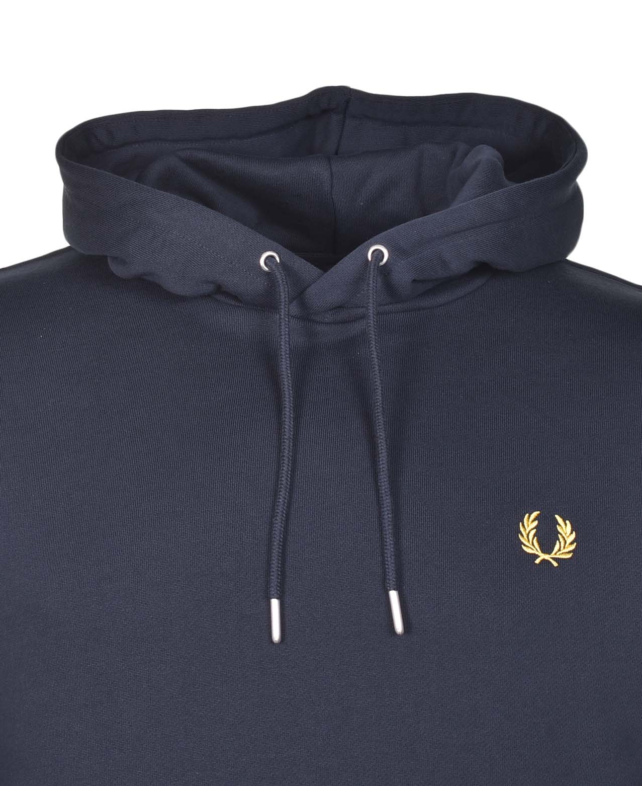 Tipped Hooded Sweatshirt Navy Ecru Honey