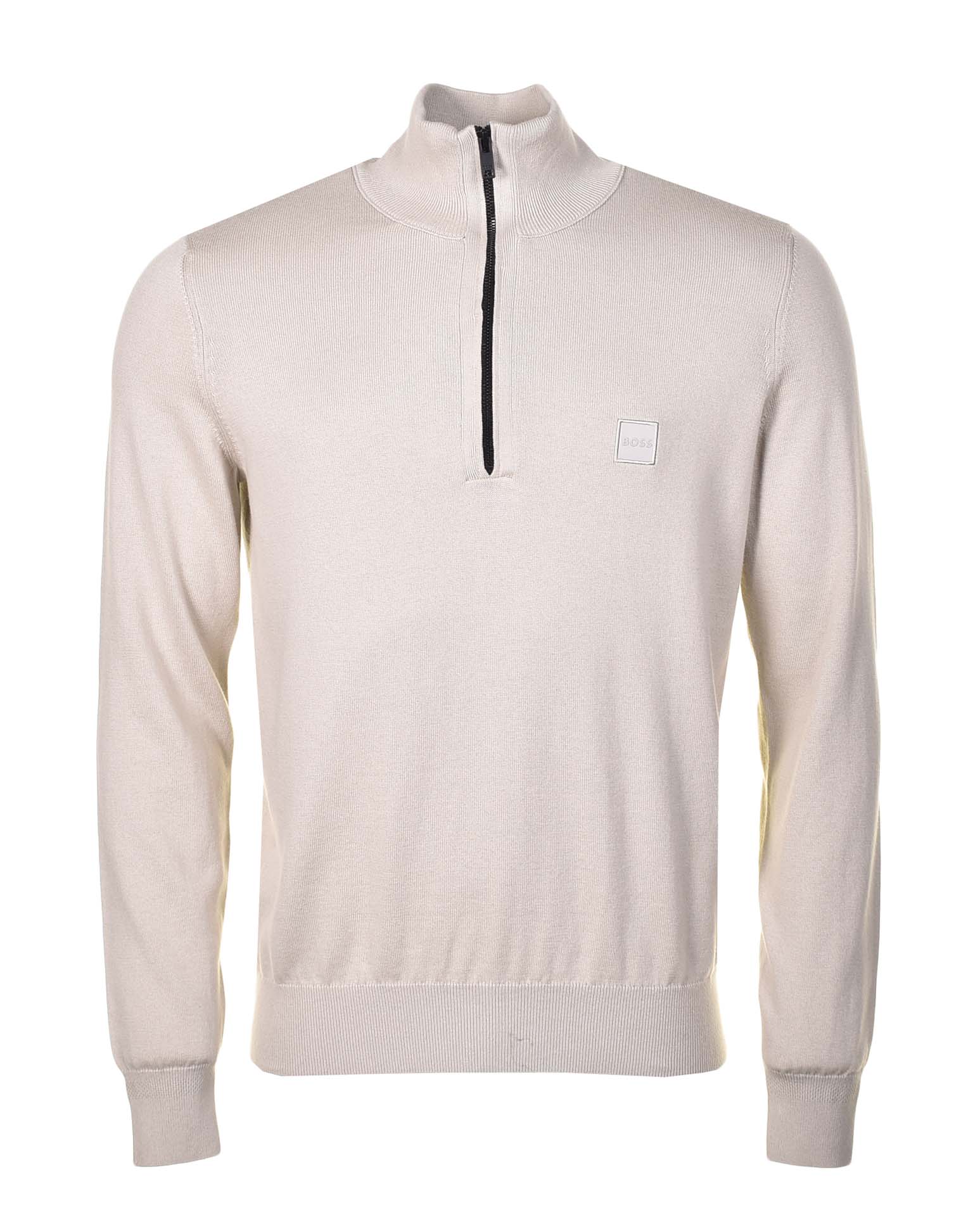 Kanobix Knitted Quarter Zip Light Beige