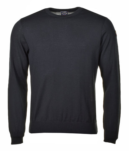 Merino Wool Crew Neck Jumper Black