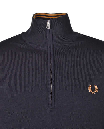 Half Zip Knitted Jumper Navy