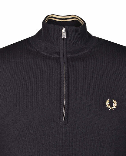 Half Zip Knitted Jumper Black