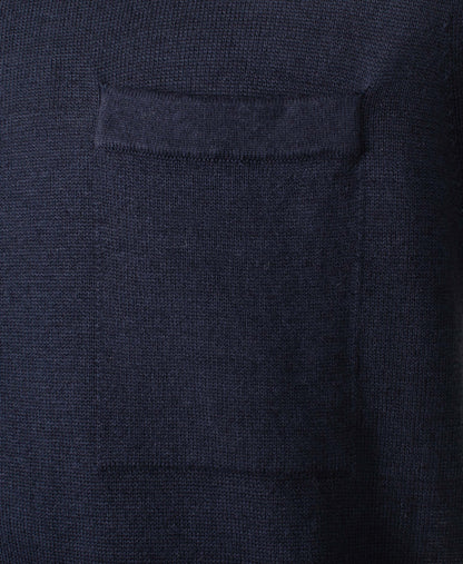 Kamiccio Knitted Full Button Short Sleeve Polo Shirt Dark Blue