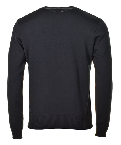 Chest Zip Pocket Knitted Jumper Black