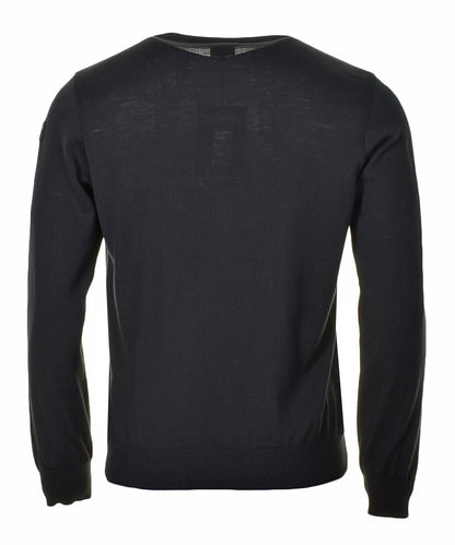 Merino Wool Crew Neck Jumper Black