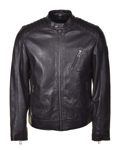 V Racer Leather Jacket Black