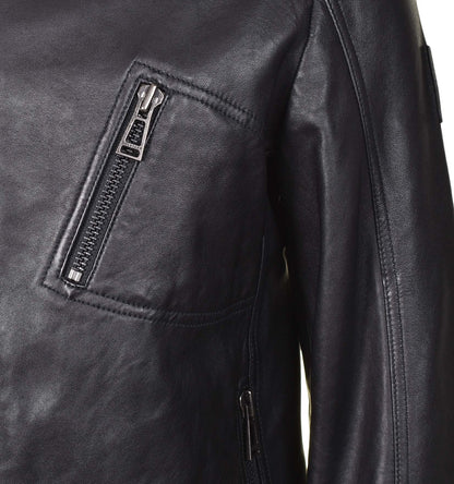 V Racer Leather Jacket Black