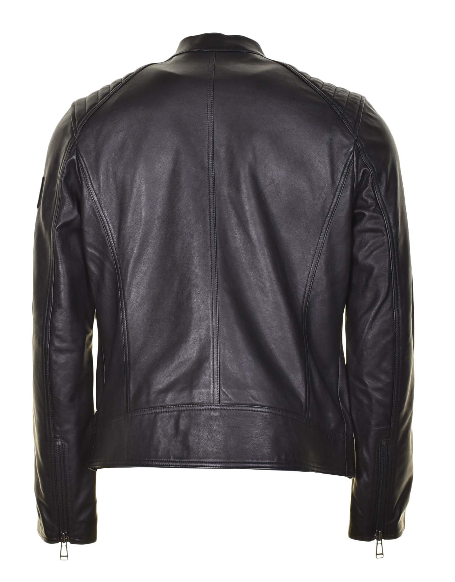 V Racer Leather Jacket Black