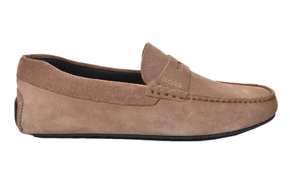 Noel Moccasin Suede Driver Shoe Medium Beige