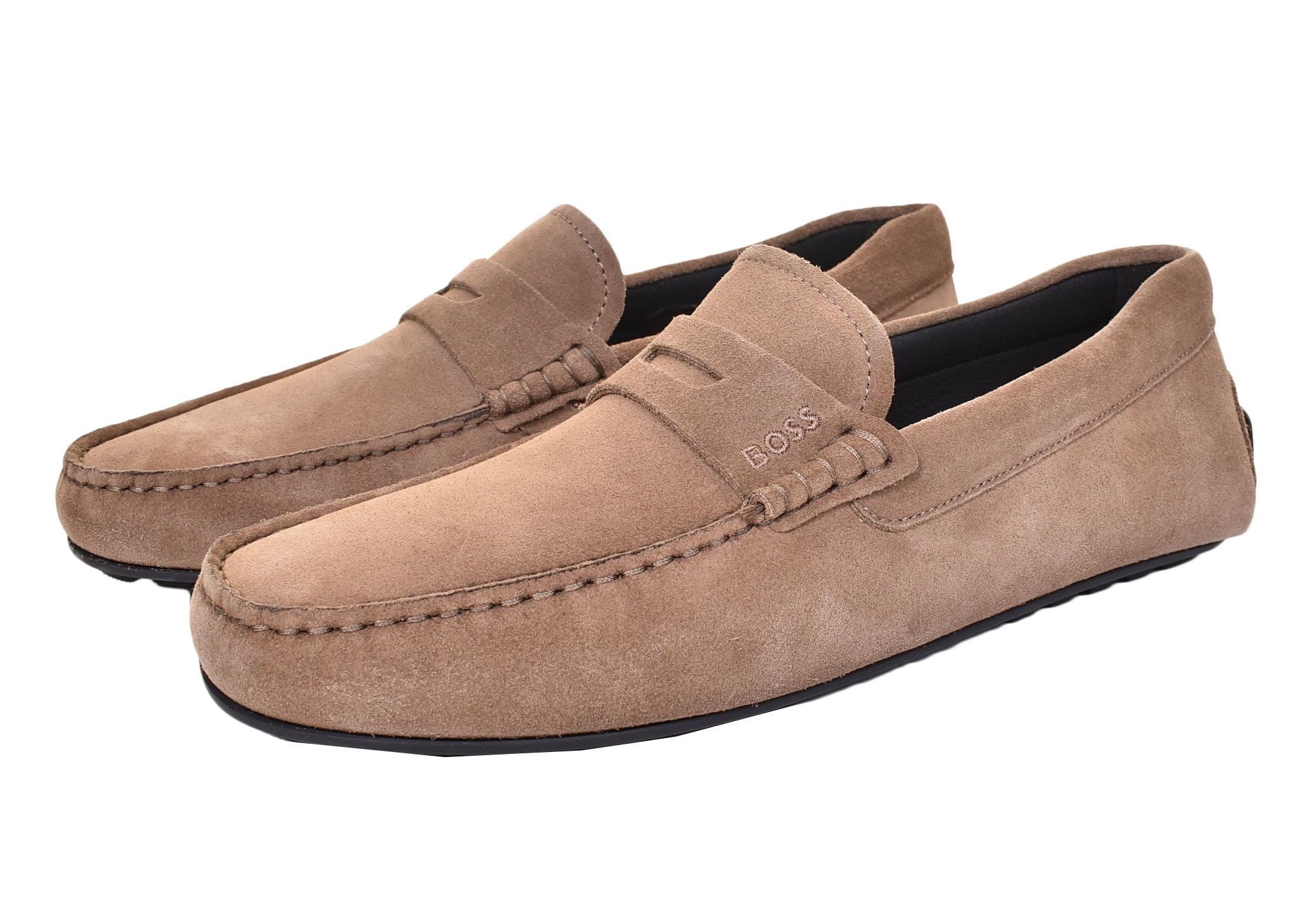 Noel Moccasin Suede Driver Shoe Medium Beige