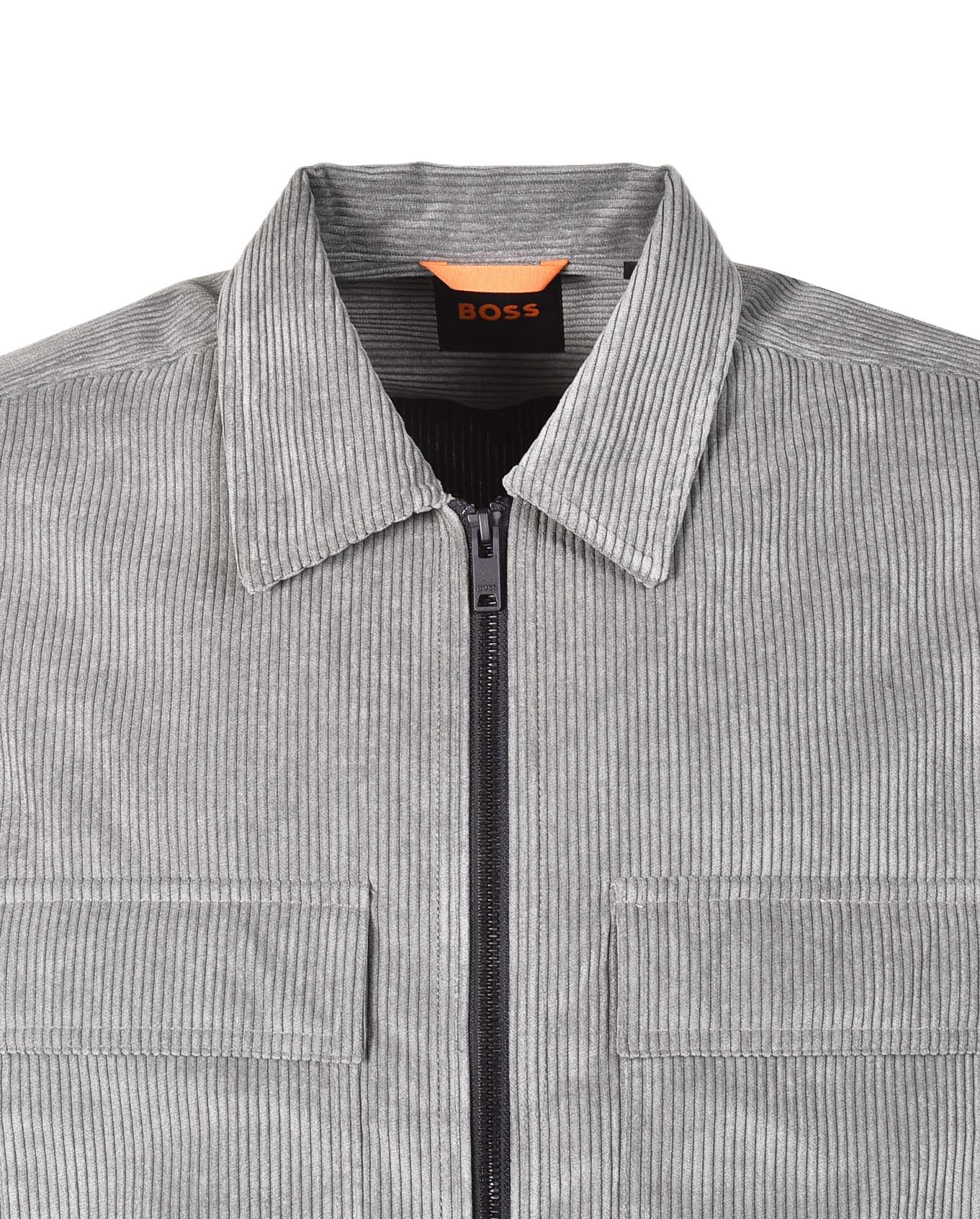 Lozzy Cord Zip Overshirt Open Grey