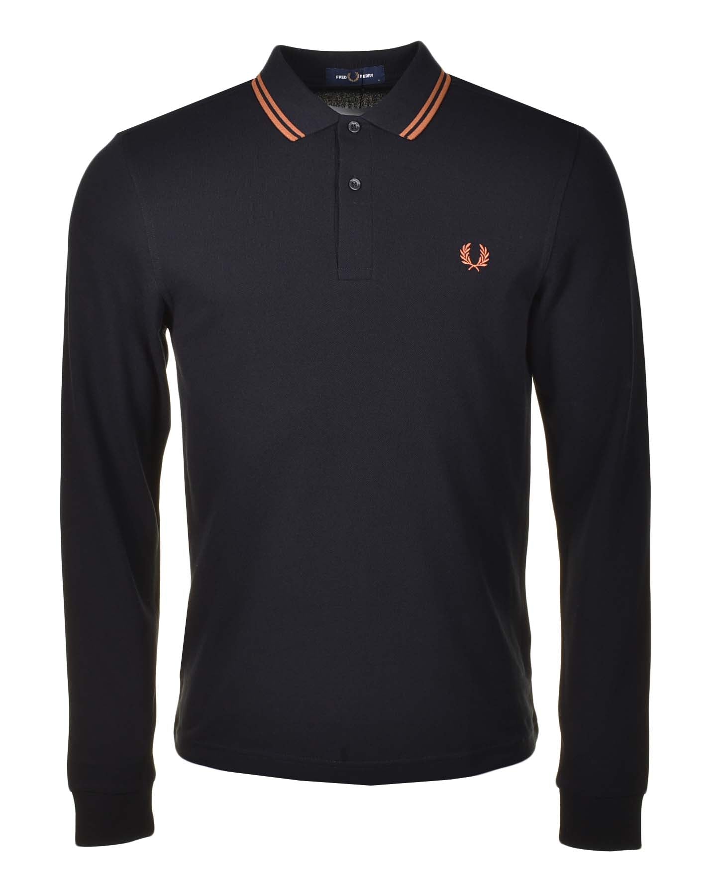 Long Sleeve Twin Tipped Polo Shirt Black Marmalade