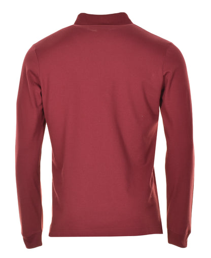 Long Sleeve Polo Shirt Dark Red