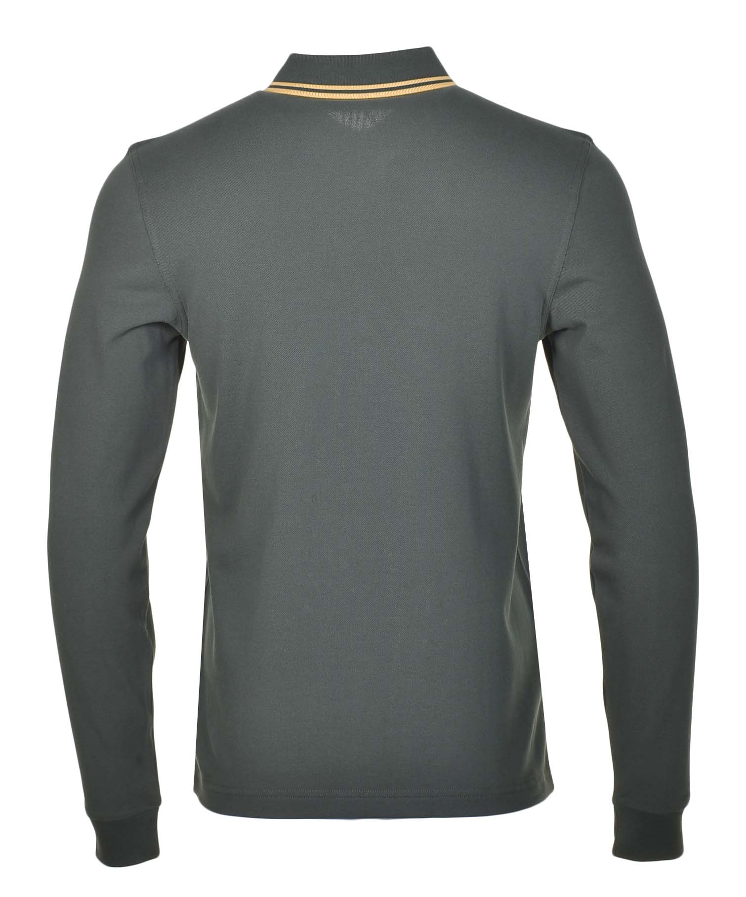 Long Sleeve Twin Tipped Polo Shirt Court Green Honeycomb