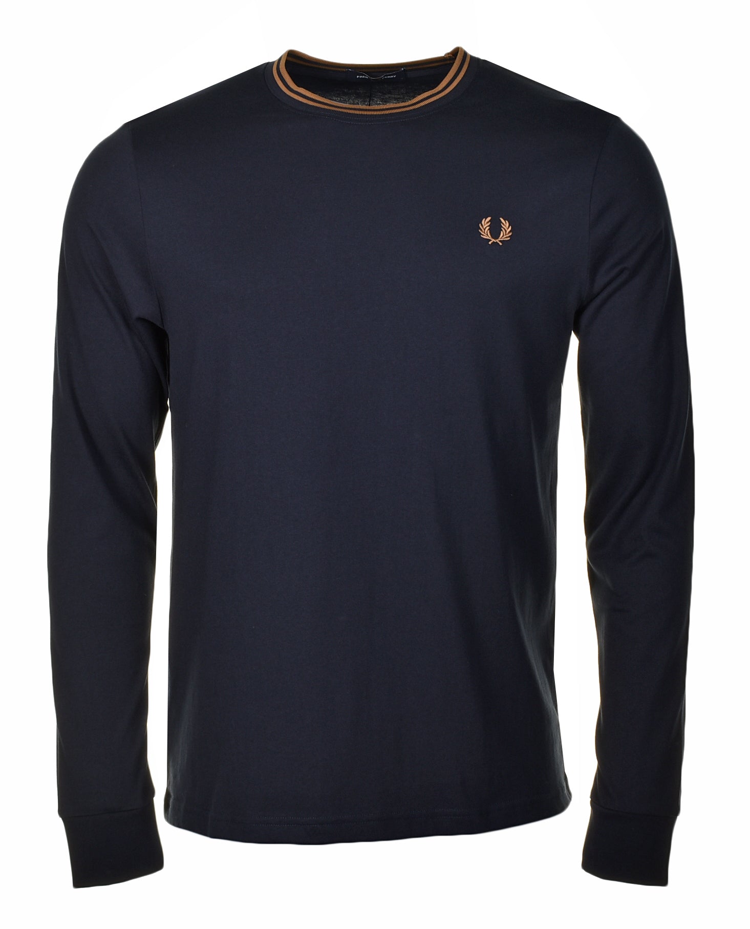 Long Sleeve Twin Tipped T Shirt Navy Dark Caramel