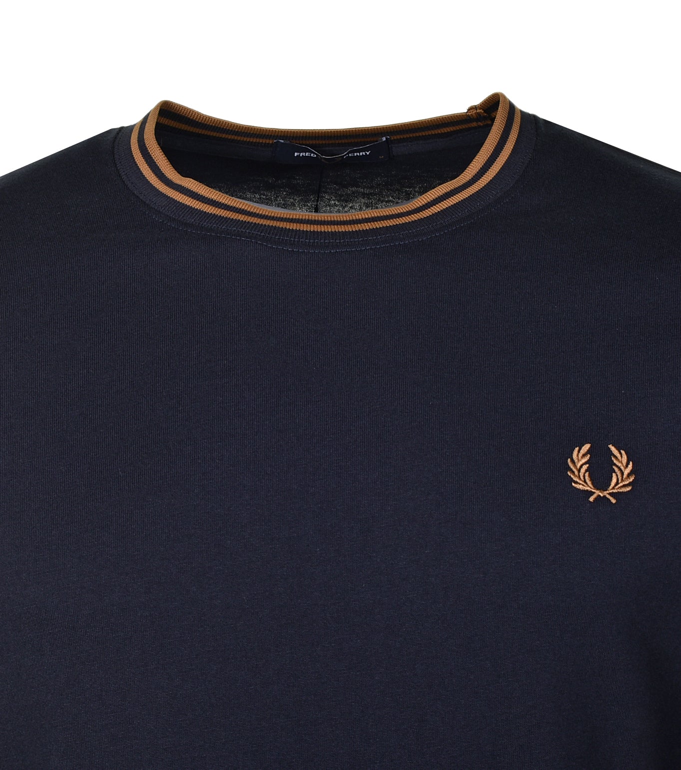 Long Sleeve Twin Tipped T Shirt Navy Dark Caramel